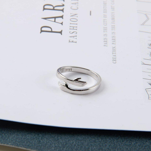 Alloy Simple Hands Hug Ring Adjustable Jewelry - Image 3