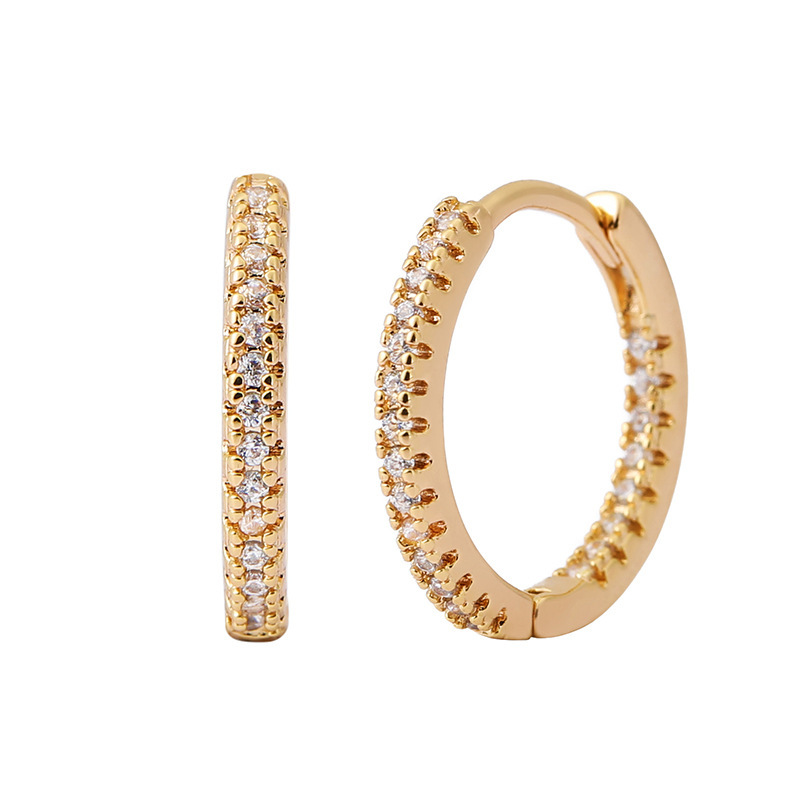 Circle Earrings Ear Clip Multicolor Zircon Elegant - Image 8