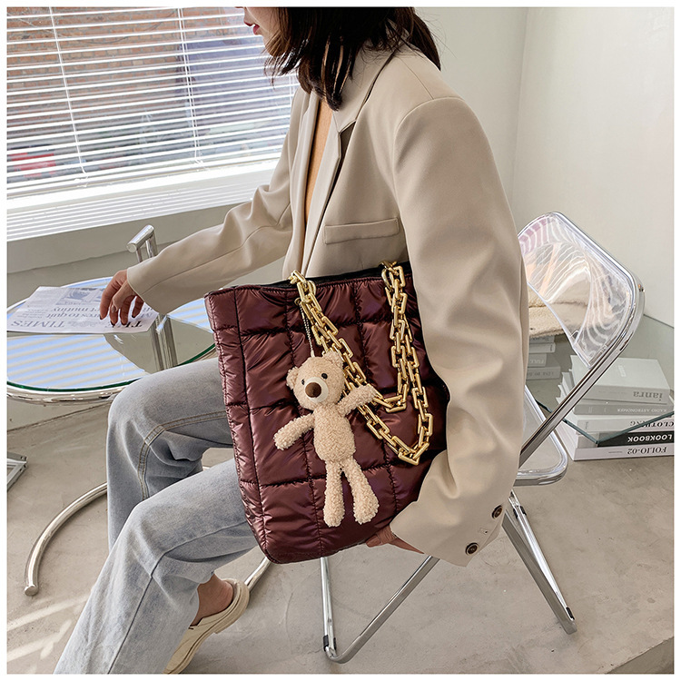Thick Chain Tote Bags for Women Leather Big Shoulder Bag Ladies Large Capacity Shopper Purse Luxury Handbag - Image 4