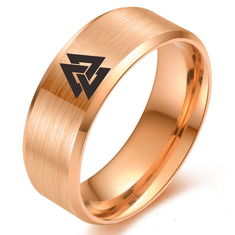 Stainless Steel Viking Odin Symbol Ring - Image 3