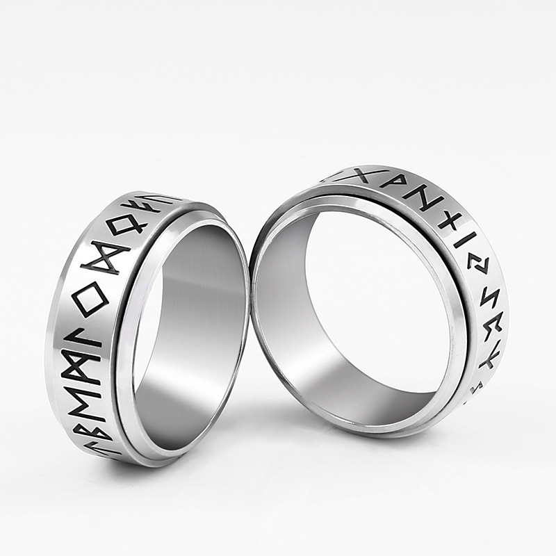 Korean Fashion Titanium Steel Rotatable Ring - Image 5