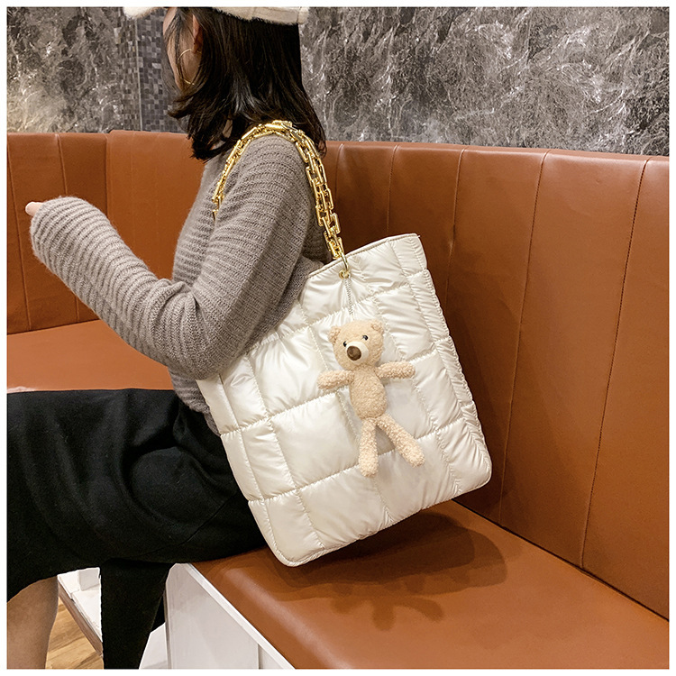 Thick Chain Tote Bags for Women Leather Big Shoulder Bag Ladies Large Capacity Shopper Purse Luxury Handbag - Image 3