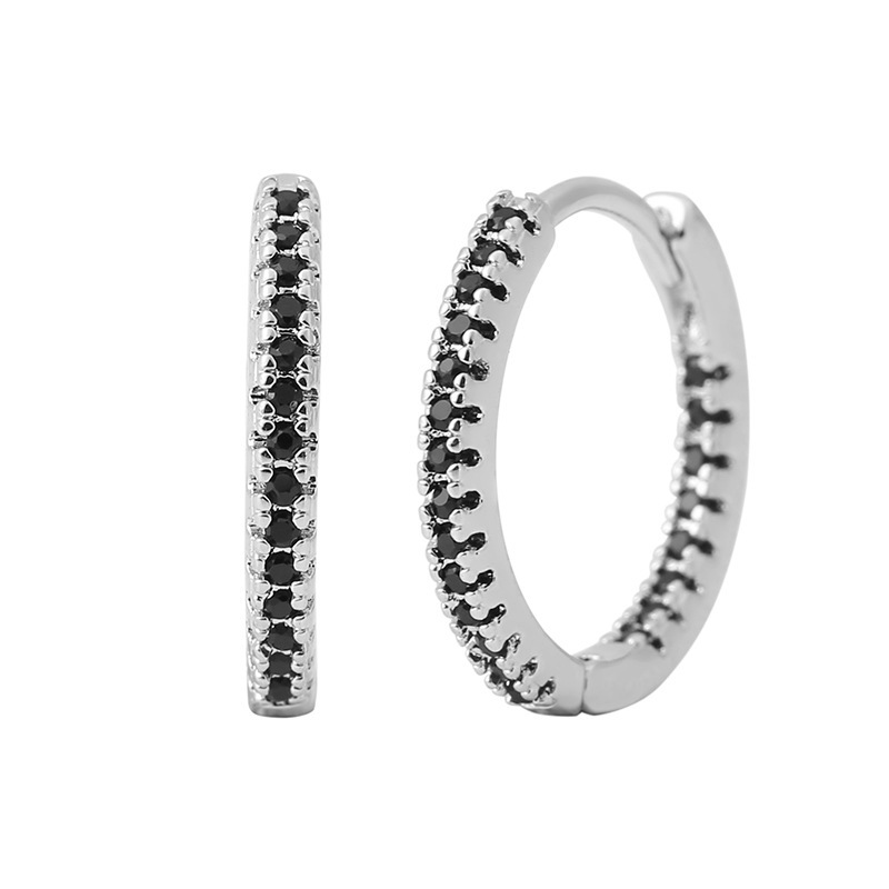 Circle Earrings Ear Clip Multicolor Zircon Elegant - Image 2