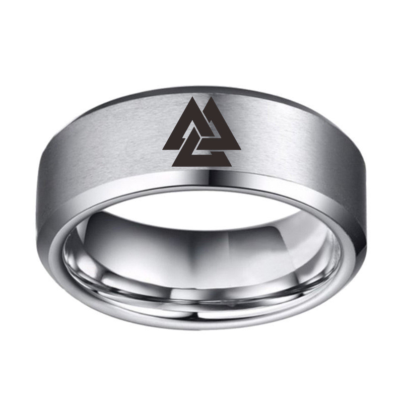 Stainless Steel Viking Odin Symbol Ring - Image 4