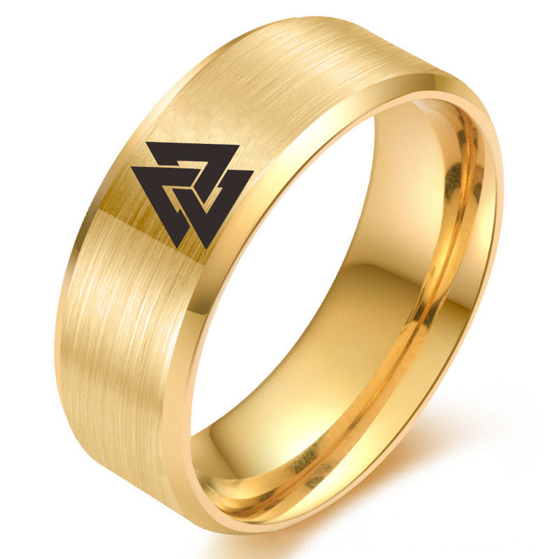 Stainless Steel Viking Odin Symbol Ring - Image 5