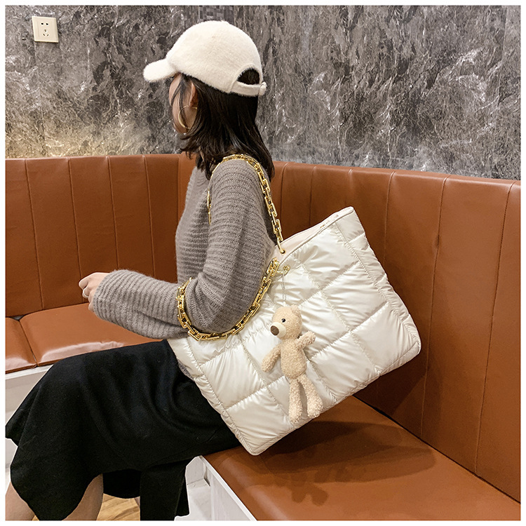 Thick Chain Tote Bags for Women Leather Big Shoulder Bag Ladies Large Capacity Shopper Purse Luxury Handbag - Image 5