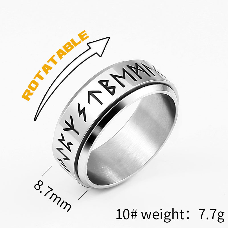 Korean Fashion Titanium Steel Rotatable Ring - Image 6