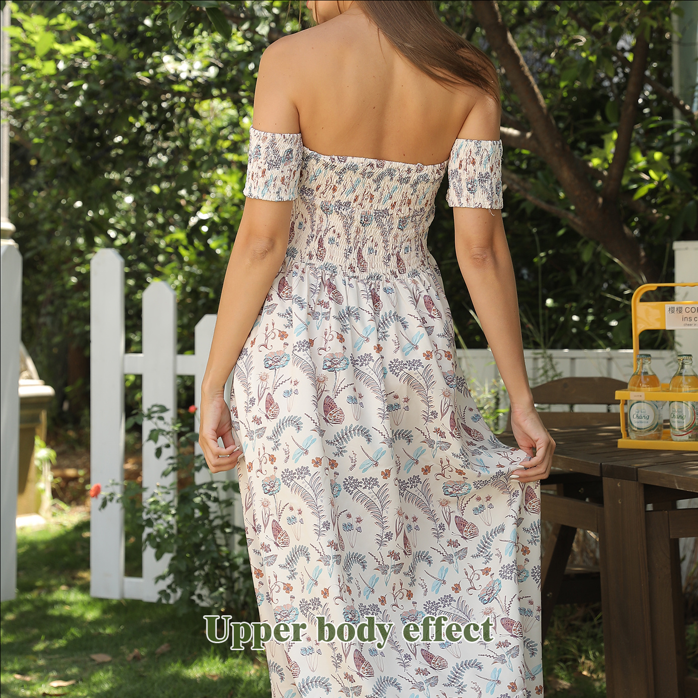 Women's Off Shoulder Strapless Floral Dress - Image 7