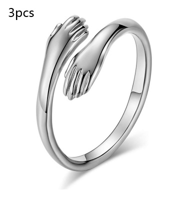 Alloy Simple Hands Hug Ring Adjustable Jewelry - Image 9