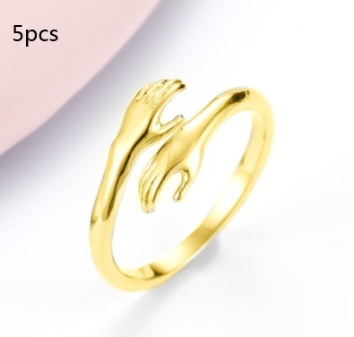 Alloy Simple Hands Hug Ring Adjustable Jewelry - Image 7