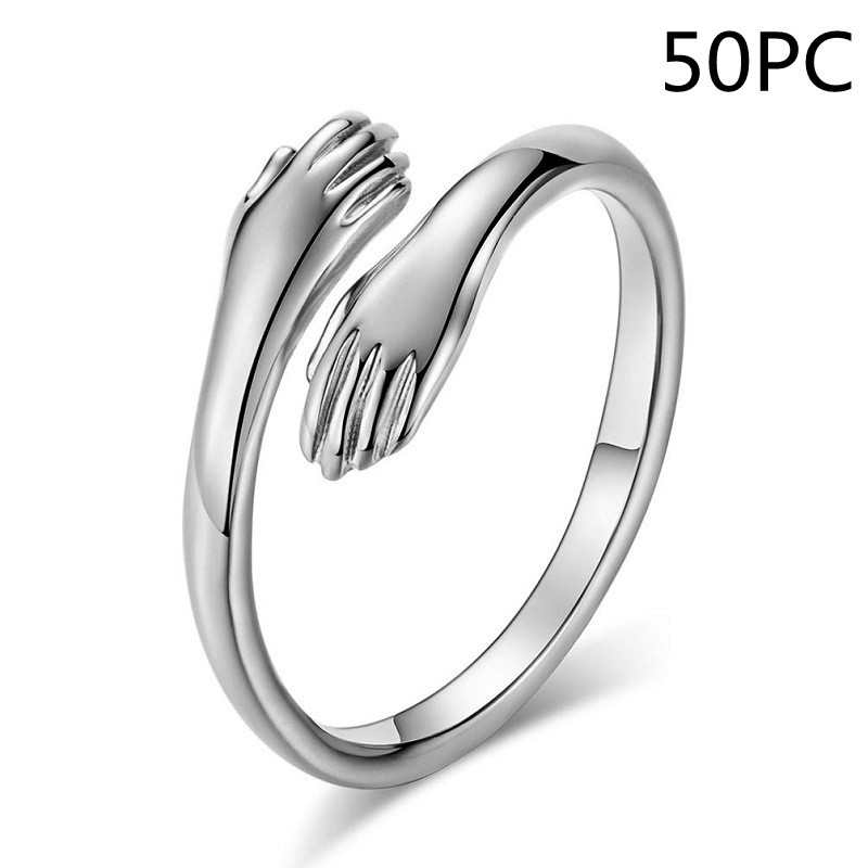 Alloy Simple Hands Hug Ring Adjustable Jewelry - Image 4