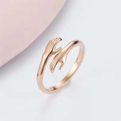 Alloy Simple Hands Hug Ring Adjustable Jewelry - Image 6