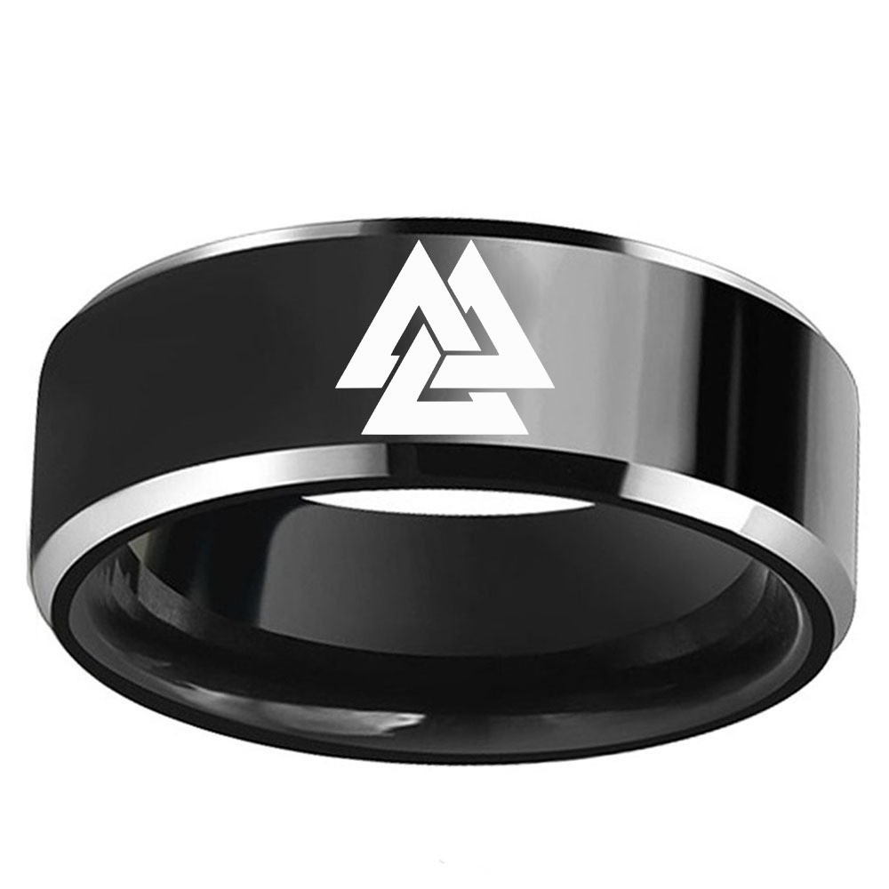 Stainless Steel Viking Odin Symbol Ring - Image 2