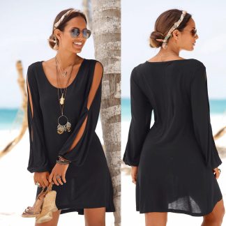 Women's Summer Deep Collar Casual Beach Dress