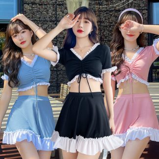 Swimsuit Female Skirt Style Split Conservative High Waist