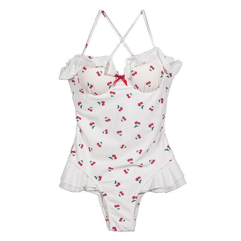 Women's Slim Looking Belly Covering Sweet Student Hot Spring One Piece Swimsuit - Image 3