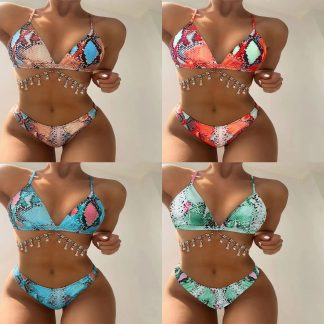 Split European And American Sexy Swimsuit With Shoulder Straps Bikini